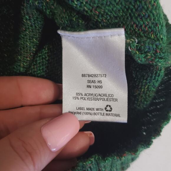 Karen Scott | Pretty Green Speckled Cable Knit Stretch Sweater - Picture 5 of 6